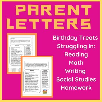Preview of Parent Letter BUNDLE: Struggling in Reading, Math, Writing, & More (Grades 3-6)