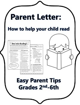 Preview of Parent Letter: How to help your child read at home FREEBIE!