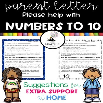 Preview of Parent Letter ~ Practice Numbers to 10