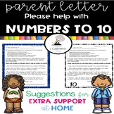 Parent Letter ~ Practice Numbers to 10