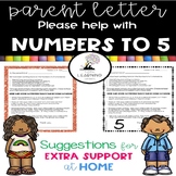 Parent Letter ~ Practice Numbers to 5