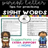 Parent Letter Sight Word Practice