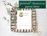 Parent Letter/Vintage Inspired Parent Letter/Whimsical Par