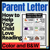 Back to School Parent Letter, Support Reading at Home Help