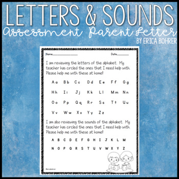 Preview of Letters and Sounds Assessment Parent Letter