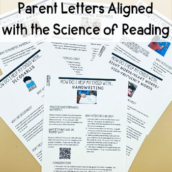 Preview of Parent Letters aligned to the Science of Reading