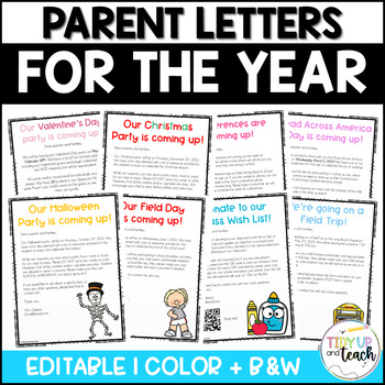 Parent Letters from Teacher by Tidy Up and Teach | TpT