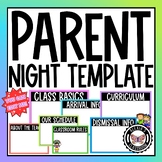 Parent Night EDITABLE Template! | PPT/ Google Slide Compatible