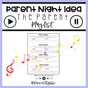 Preview of Parent Night Idea-- The Parent Playlist Slips