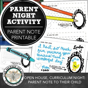 Preview of Parent Night Note Printable Handout, Write a Note to Your Child & Draw a Picture