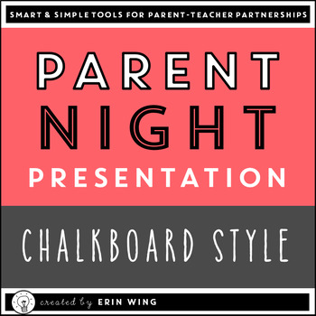 Preview of Parent Night Slide Presentation: Chalkboard Style