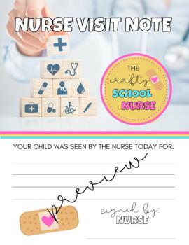 Preview of Parent Note for Visit with School Nurse