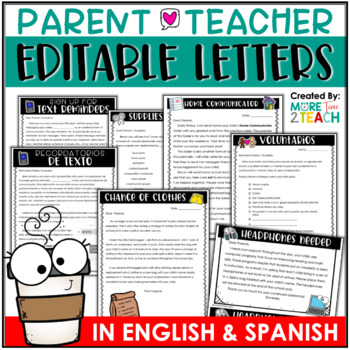 Preview of Editable Parent Letters | Templates | Printable | Digital | English & Spanish