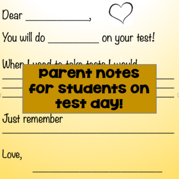 Preview of Parent Notes for Tests