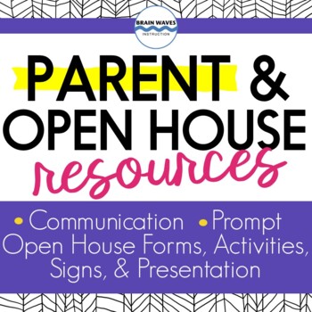 Preview of Parent, Open House, Curriculum Night, Meet the Teacher Forms Middle School