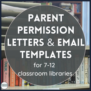 Preview of Parent Permission Letter and Email Templates for ELA Classroom Library 