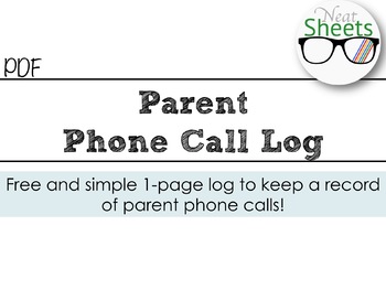 Preview of Parent Phone Call Log