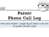 Parent Phone Call Log