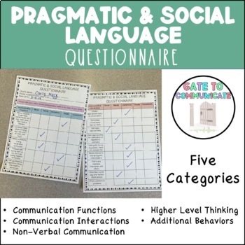 Preview of Parent Questionnaire - Pragmatics and Social Communication