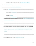 Parent Questionnaire for Social History (English & Spanish)