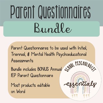 Preview of Parent Questionnaires Bundle