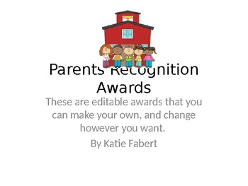 Preview of Parent Recognition Awards