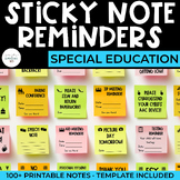 Parent Reminder Sticky Note Templates | Special Education