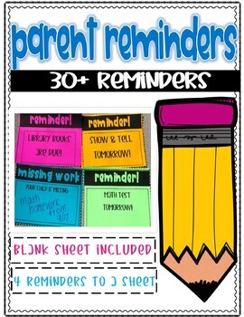 Preview of Parent Reminders Parent Communication 