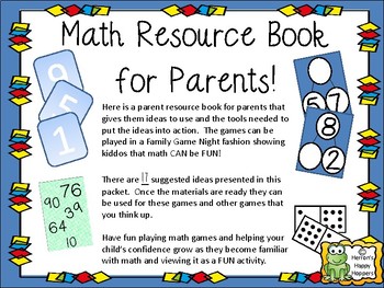 Preview of Math Parent Resource Book to Help Support Math Skills