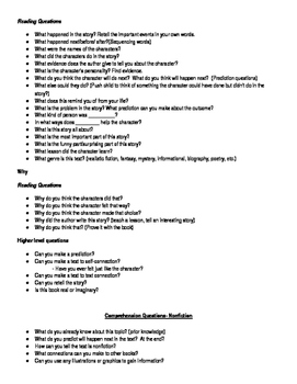Preview of Parent Resource: Comprehension Questions