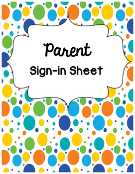 Preview of Parent Sign In Sheet