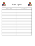 Parent Sign In Sheet