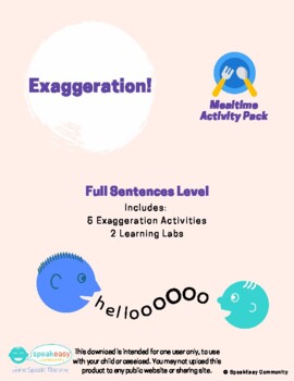 Preview of Parent Speech Therapy Handouts | Full Sentences | Exaggeration