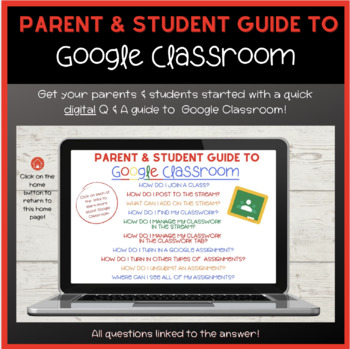 Preview of Parent & Student Guide to Google Classroom  (Digital)