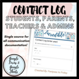 Parent, Student, Teacher & Admin Contact Log! Communicatio