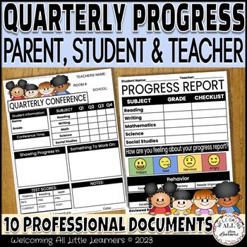 Preview of Parent, Student, Teacher Conference Forms: Quarterly Reports & Progress Report