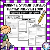 Parent, Student, & Teacher Surveys - Getting to Know You F