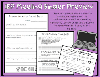 Preview of IEP Meeting Binder
