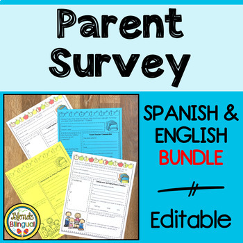 Preview of Editable Parent Survey Bundle in English and Spanish
