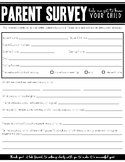 Parent Survey | Getting to Know Your Child