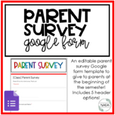Parent Survey | Google Form Template | Back To School