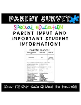 Preview of Parent Survey Special Education