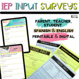 Parent Survey Special education Teacher input forms IEP fo