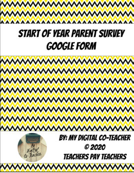 Preview of Parent Survey Transition Google Form Special Education Back to School