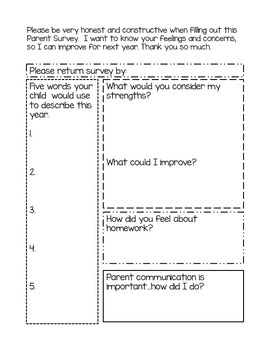 Parent Survey for the End of the Year by Oh' Boy It's Farley | TpT