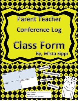 Preview of Parent Teach Conference Log (includes next step actions)