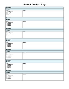 Parent-Teacher Communication Logs by ELL Crossroads | TpT