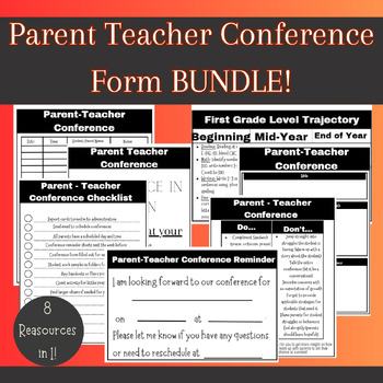 Preview of Parent Teacher Conference BUNDLE: Forms, Reminders, Checklists, and MORE!