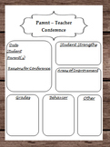 Parent Teacher Conference Planner - About Student Informat