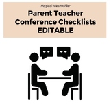 Parent Teacher Conference Checklists EDITABLE